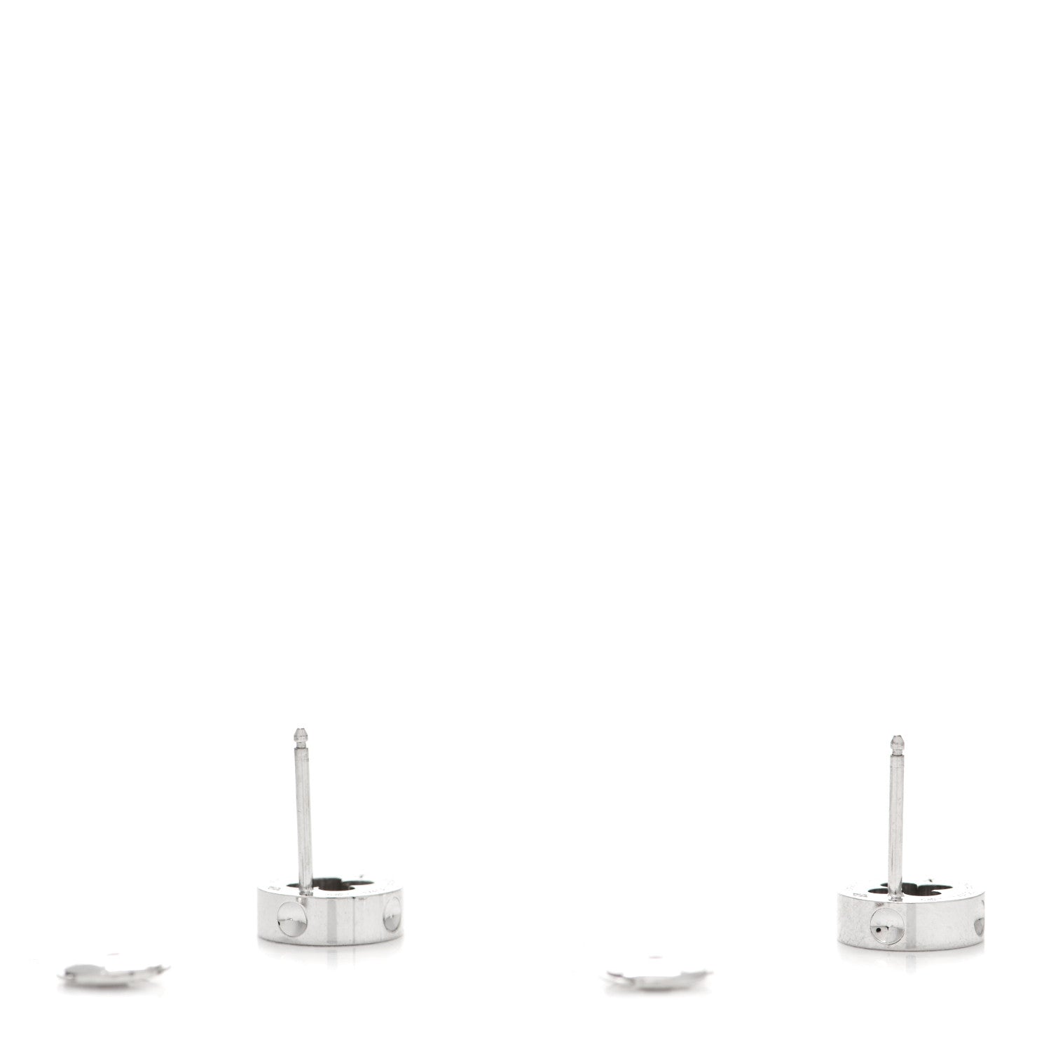 Louis Vuitton 18K White Gold Diamond Empreinte Stud Earrings 3 of 4