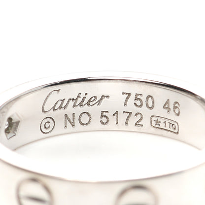 Cartier 18K White Gold Diamond 4mm LOVE Wedding Band Ring 46 3.75 8 of 8
