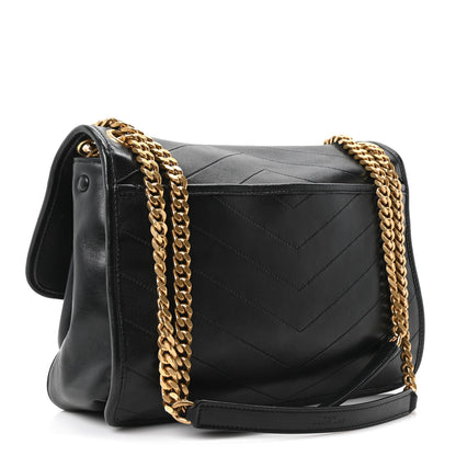 Saint Laurent Lambskin Matelasse Monogram Medium Niki Chain Satchel Black 2 of 9