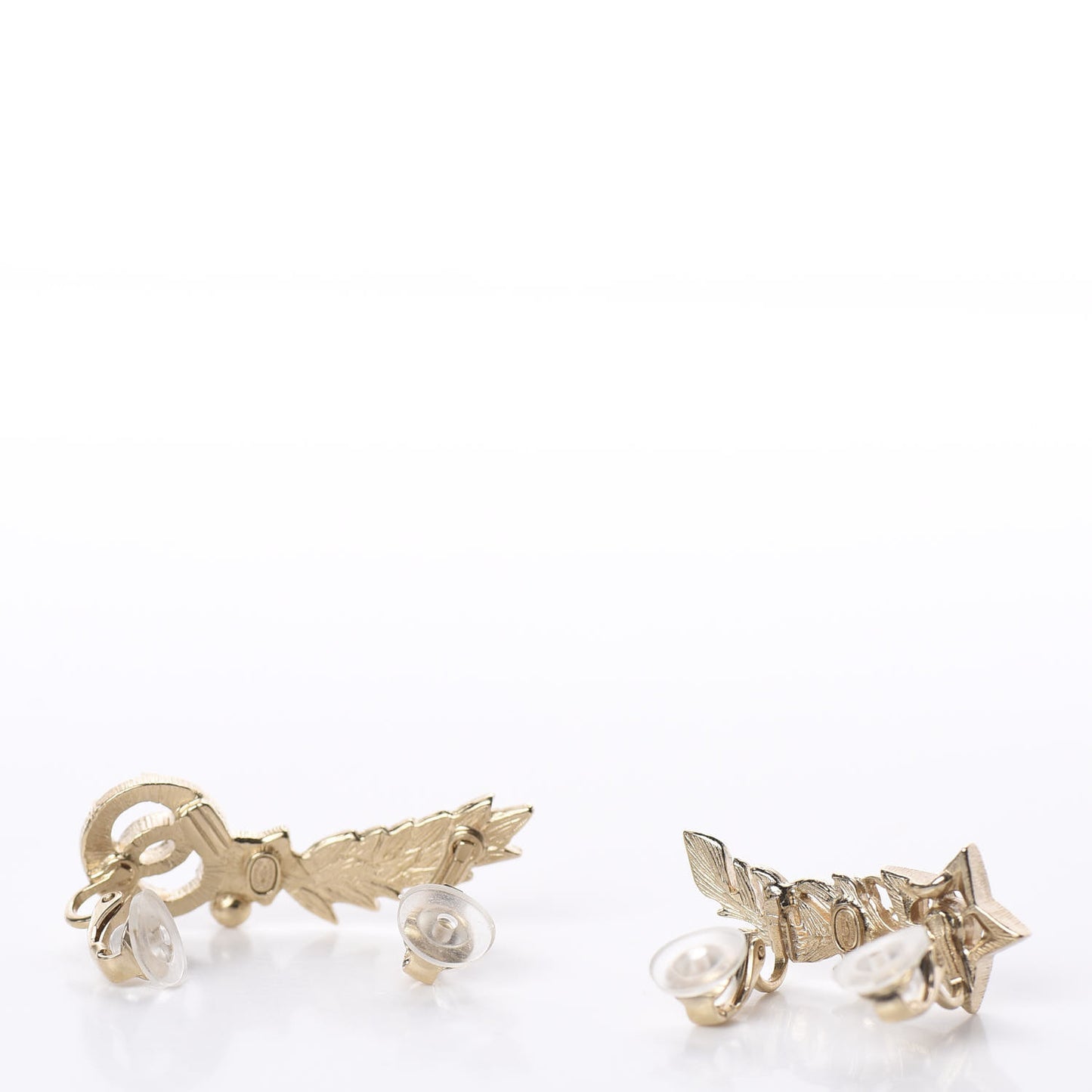 Feather Star CC Clip On Earrings Gold