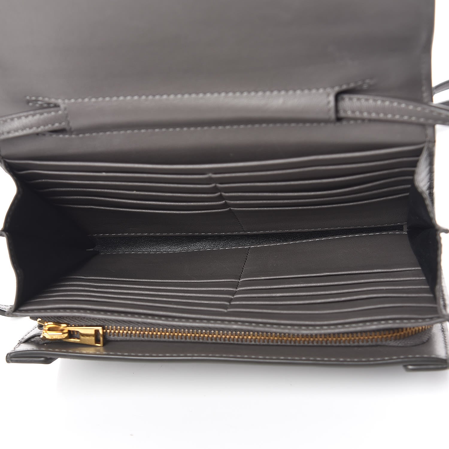 Tom Ford Calfskin Wallet On Crossbody Strap Grey 7 of 11