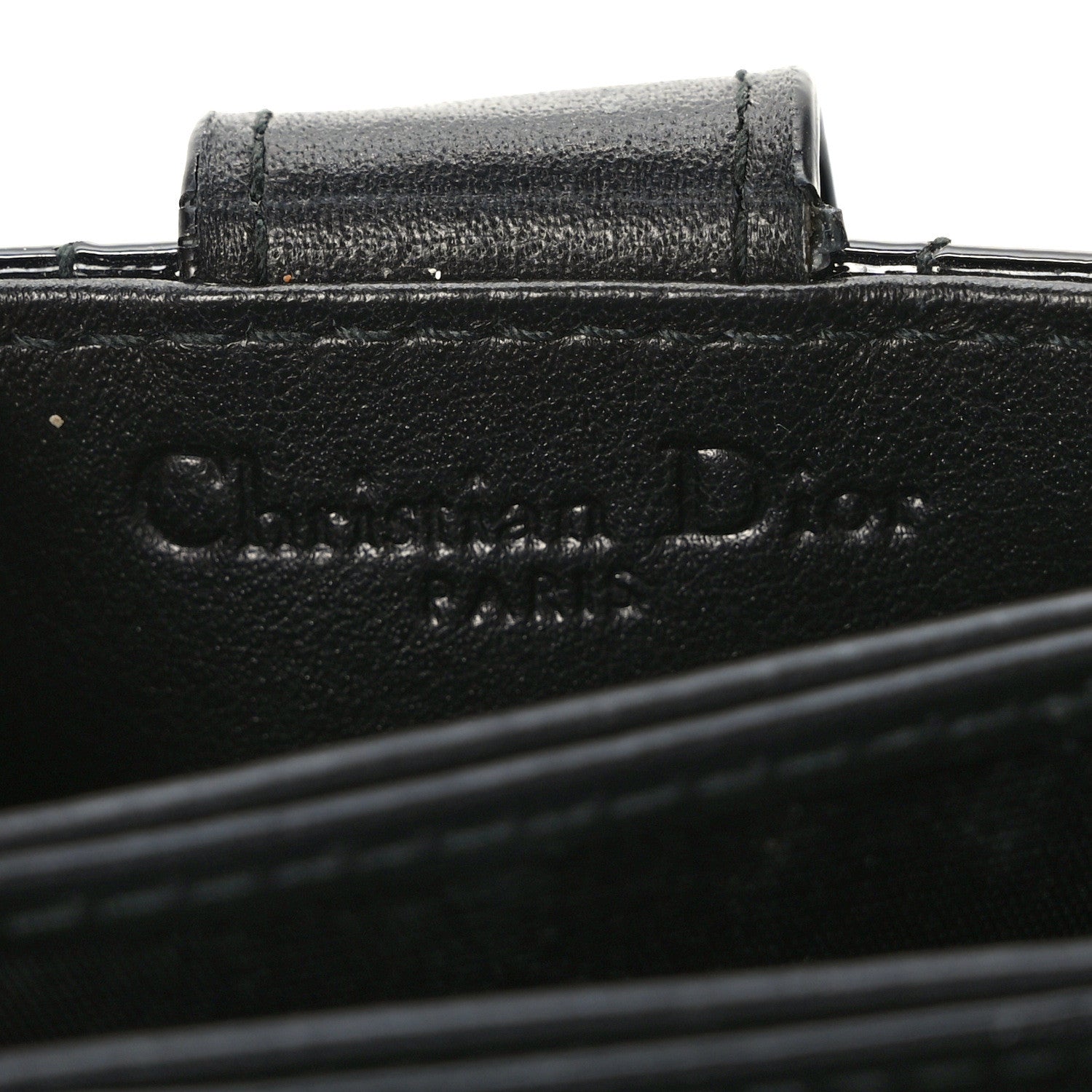 Christian Dior Patent Cannage Lady Dior 5-Gusset Card Holder Black 6 of 6