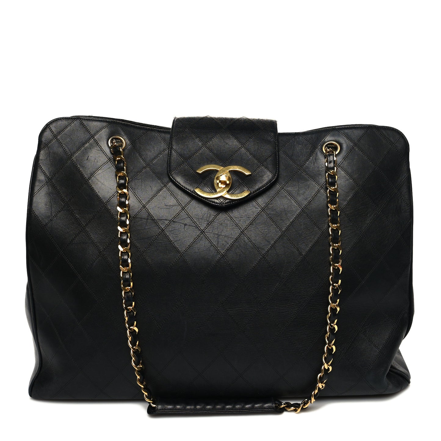 Calfskin Stitched XL Weekender Black