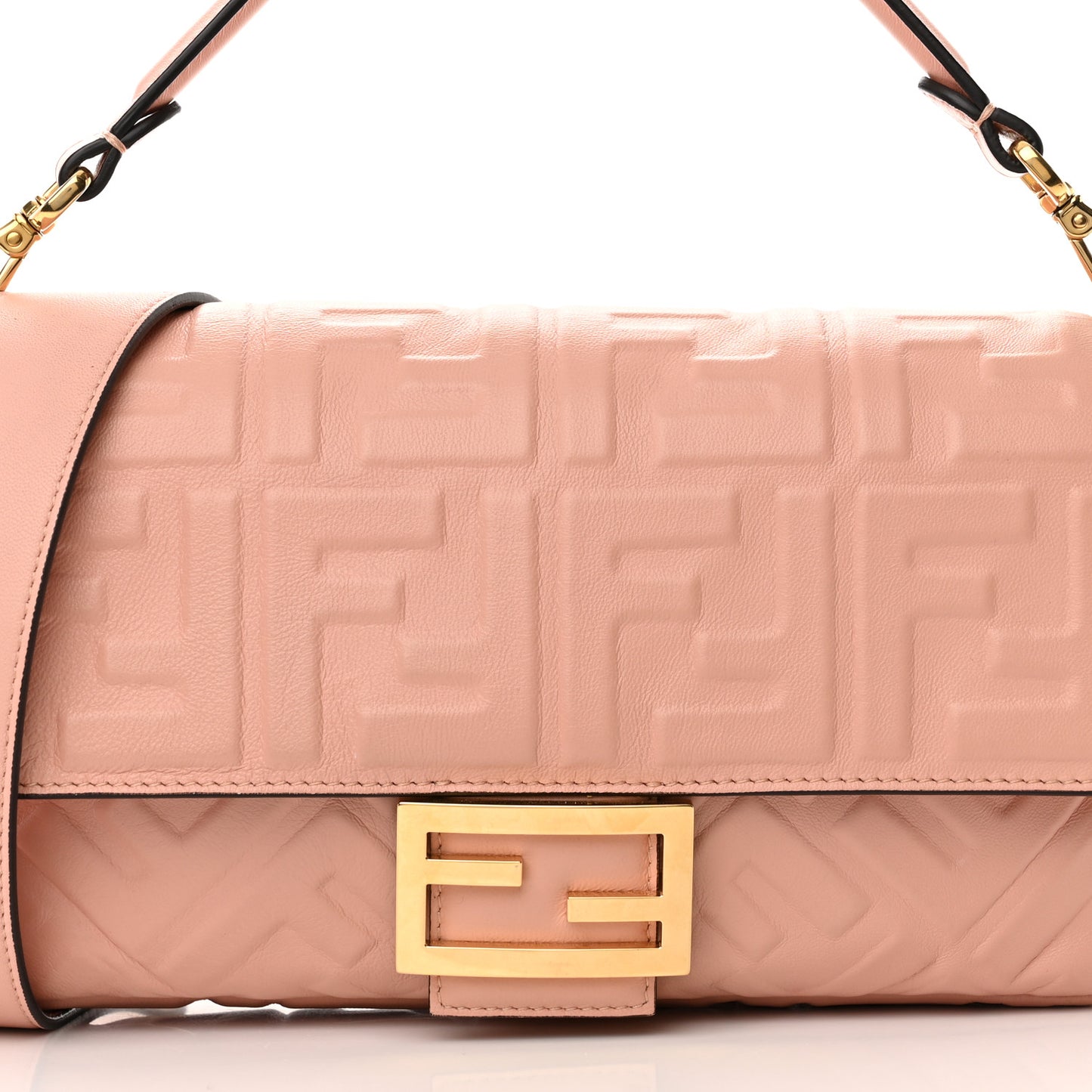 Nappa FF 1974 Embossed Baguette Rosa Bourbon