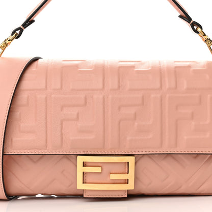 Fendi Nappa FF 1974 Embossed Baguette Rosa Bourbon 8 of 11