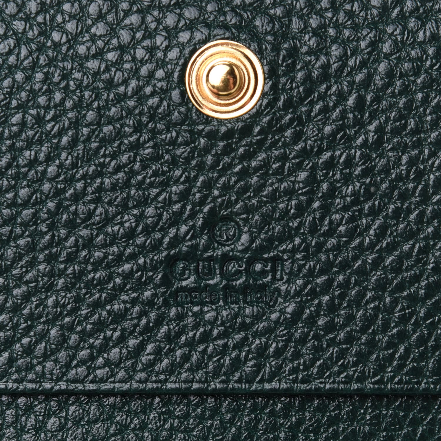 Gucci Grainy Calfskin Zumi Chain Card Case Wallet Vintage Green 7 of 8