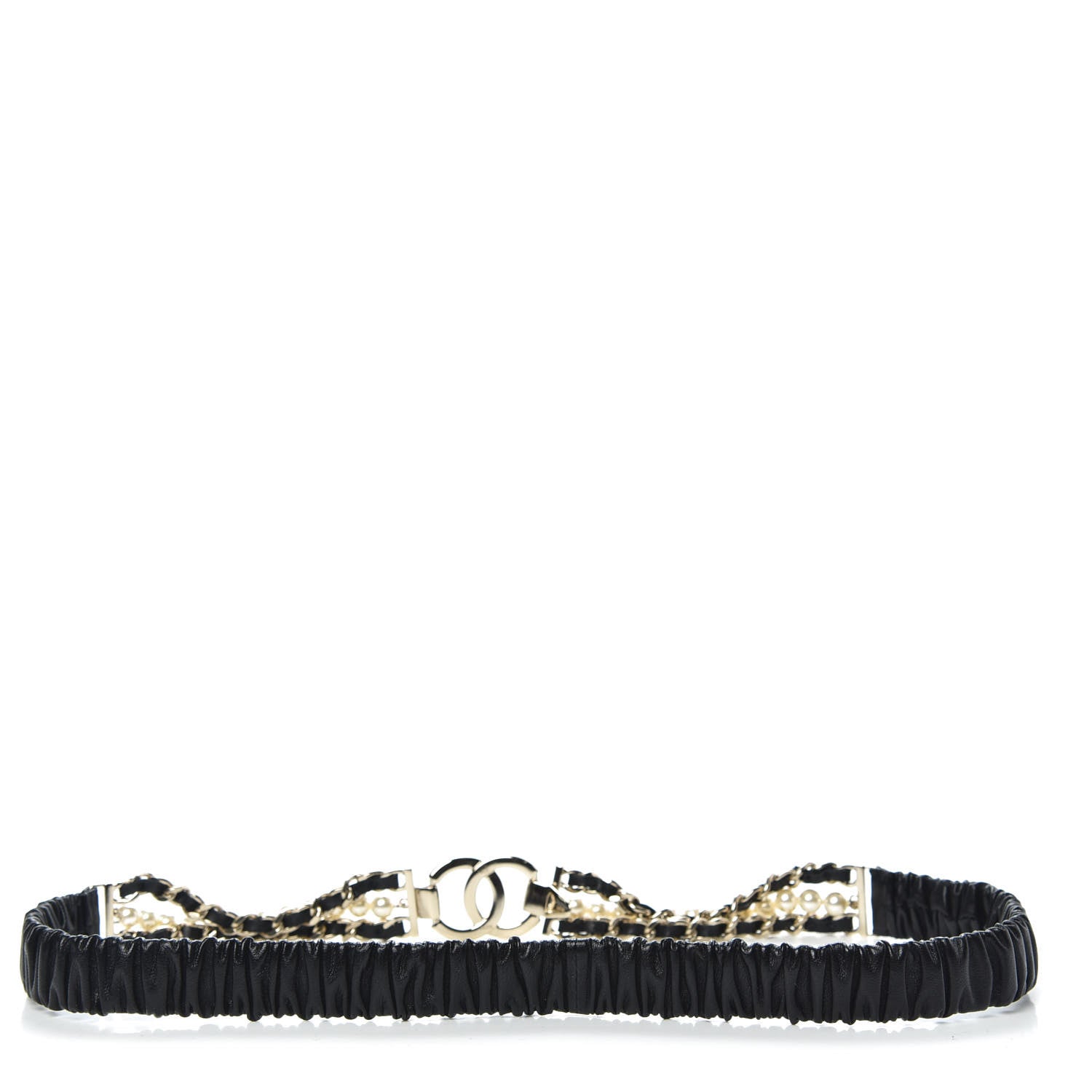 Chanel Lambskin CC Pearl Chain Belt Black 3 of 4