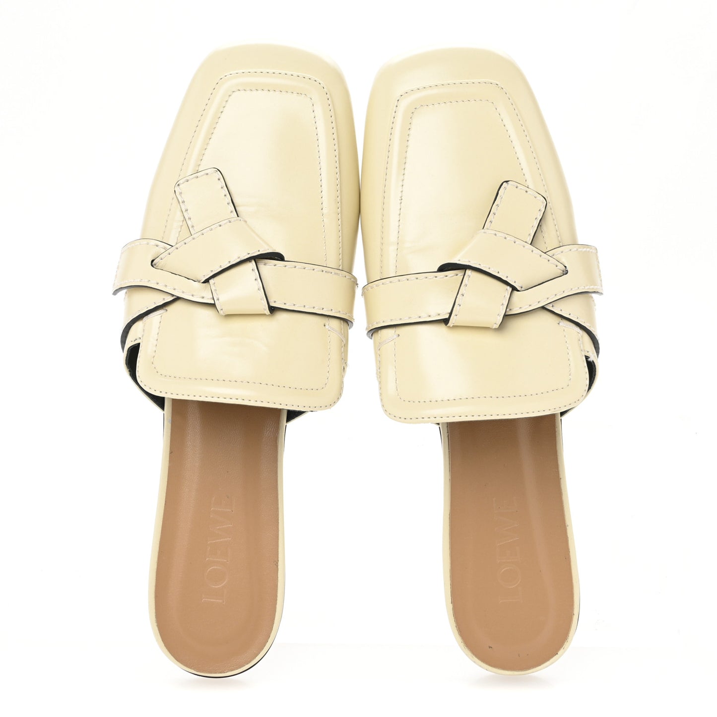 Calfskin Gate Mule Sandals 41 Milk