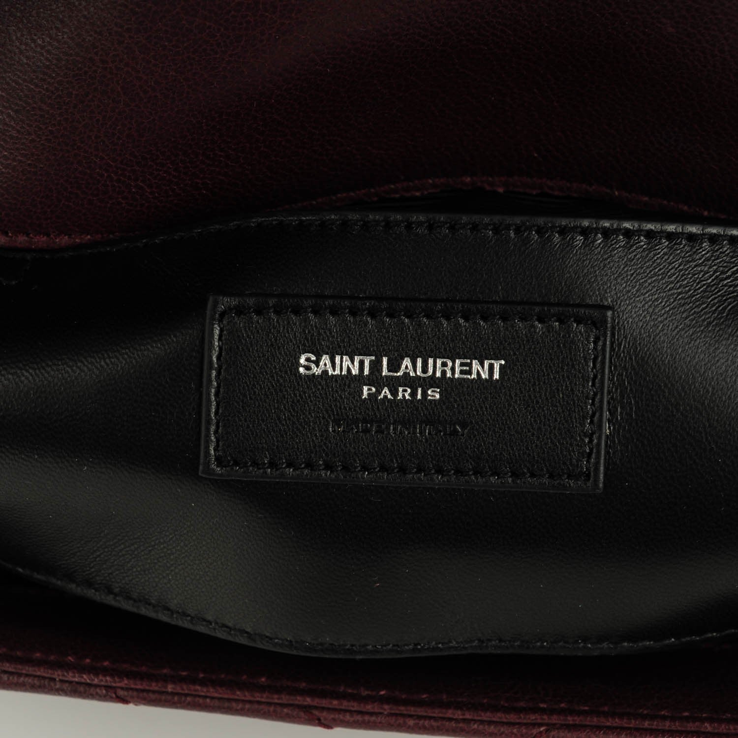 Saint Laurent Sheepskin Matelasse Chevron Monogram Medium College Bag Amaranto 7 of 7