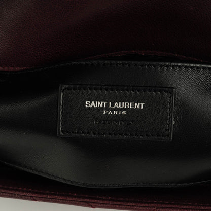 Saint Laurent Sheepskin Matelasse Chevron Monogram Medium College Bag Amaranto 7 of 7