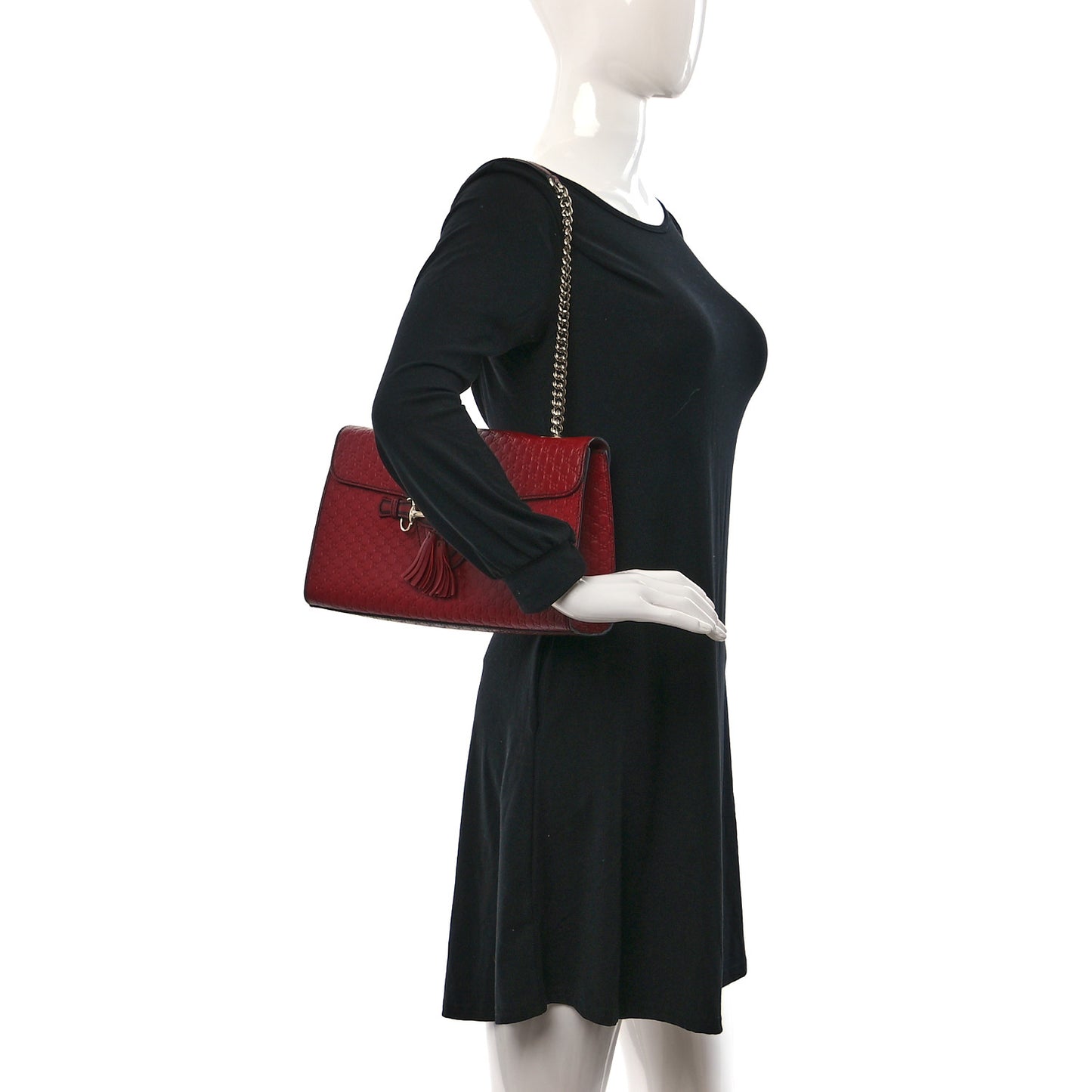 Microguccissima Medium Emily Chain Shoulder Bag Red
