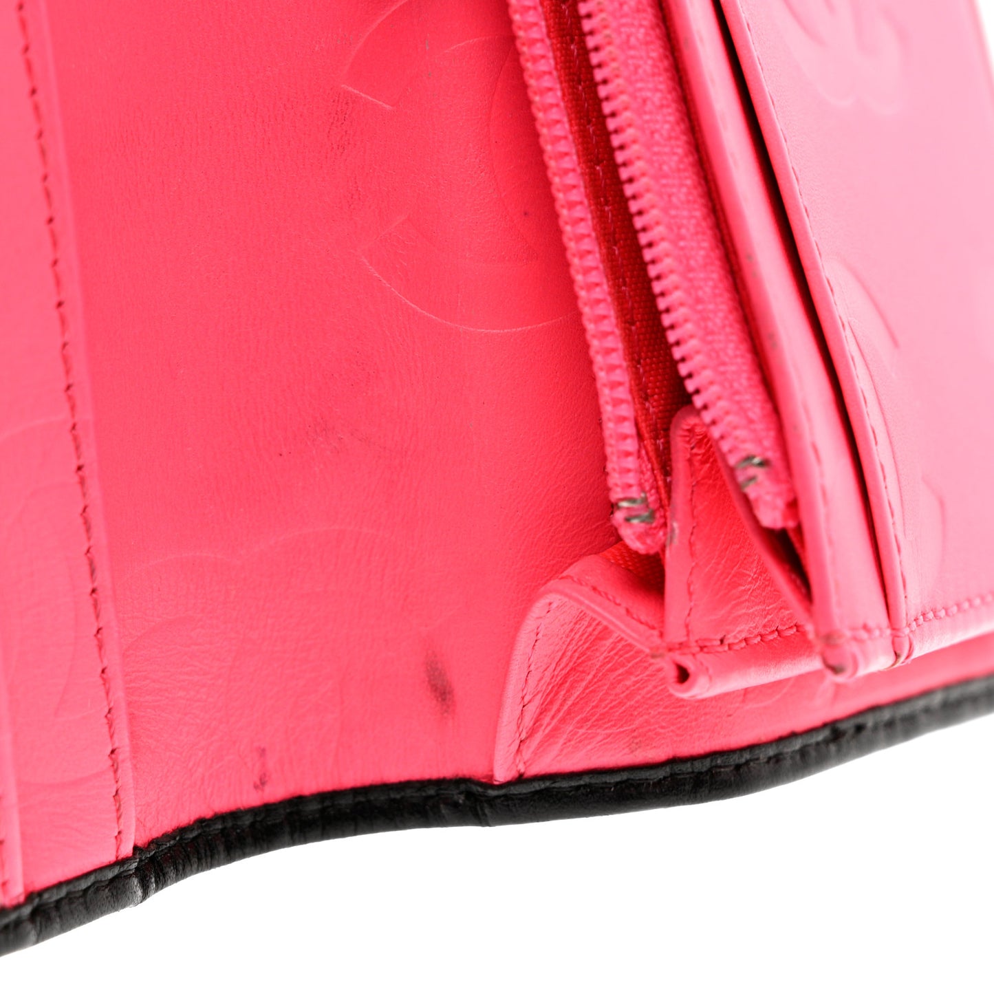 Calfskin Quilted Cambon Yen Wallet Black