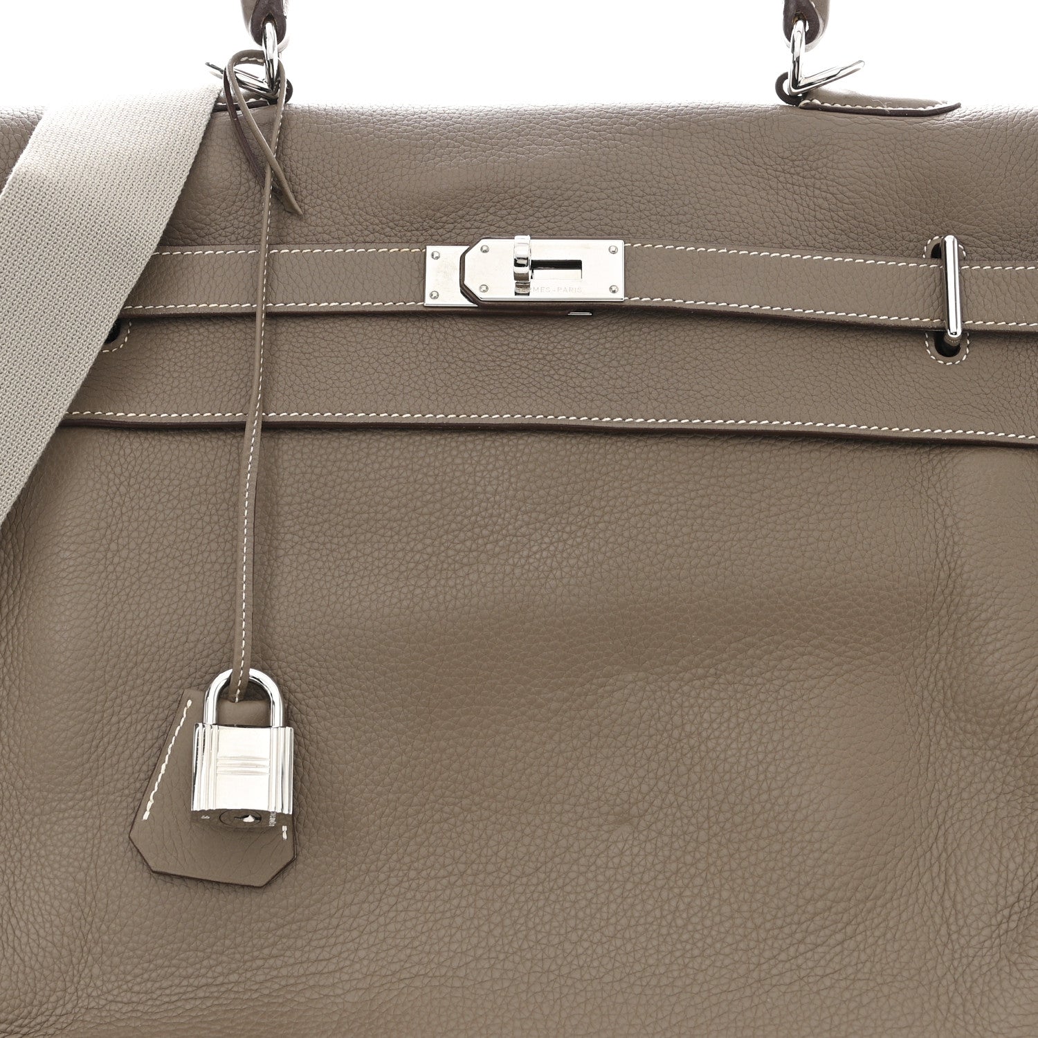Hermes Taurillon Clemence Voyage Kelly 50 Etoupe 8 of 14