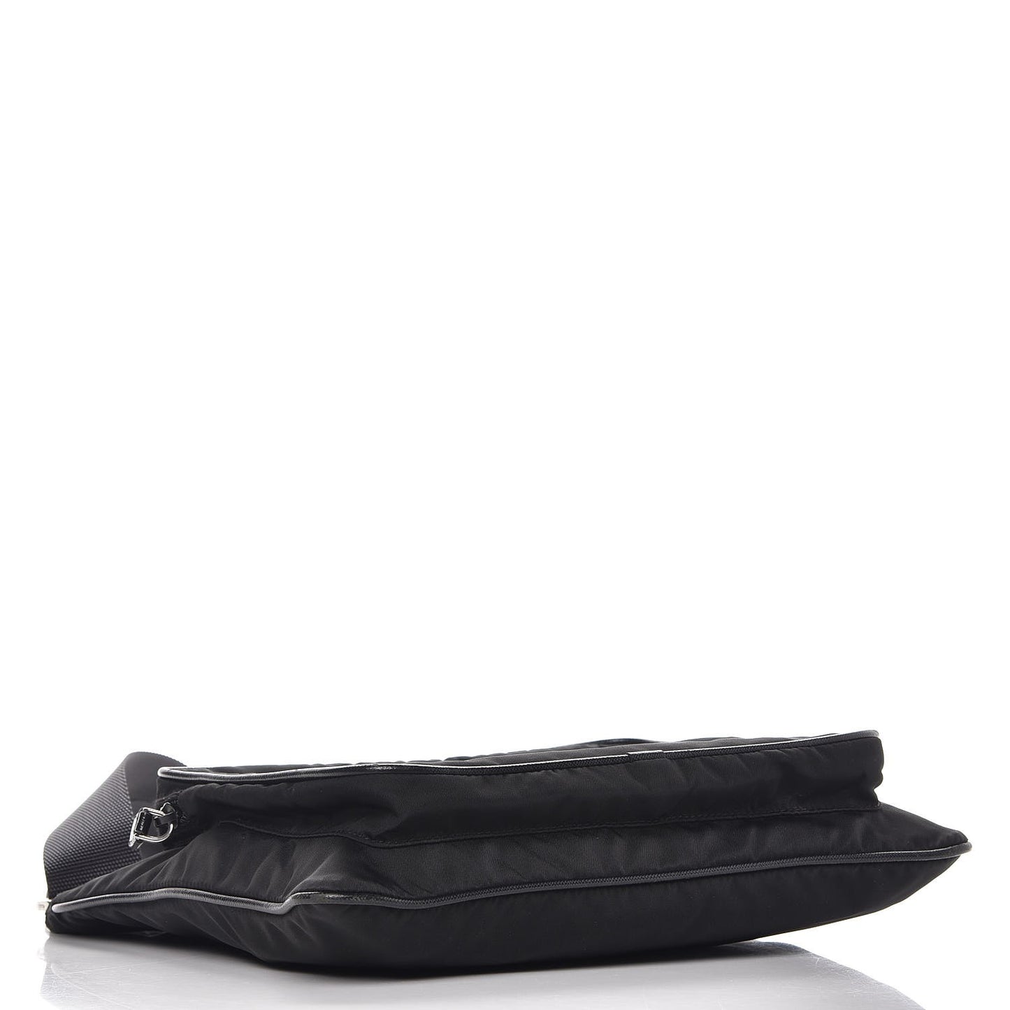Tessuto Nylon Flat Messenger Bag Black
