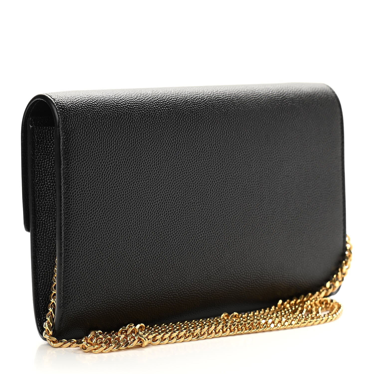 Saint Laurent Grain De Poudre Uptown Chain Wallet Black 3 of 12