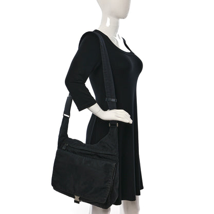 Prada Tessuto Nylon Saffiano Messenger Satchel Black 2 of 18