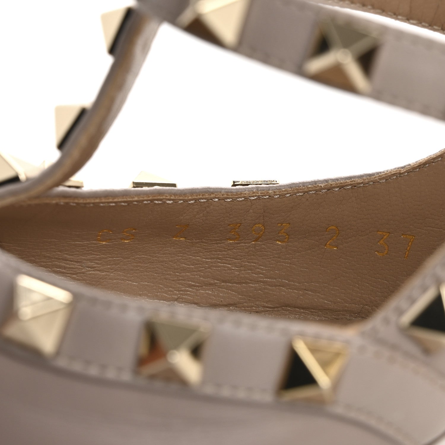 Valentino Garavani Calfskin Nappa Rockstud Ankle Strap 100mm Pumps 37 Poudre 9 of 14