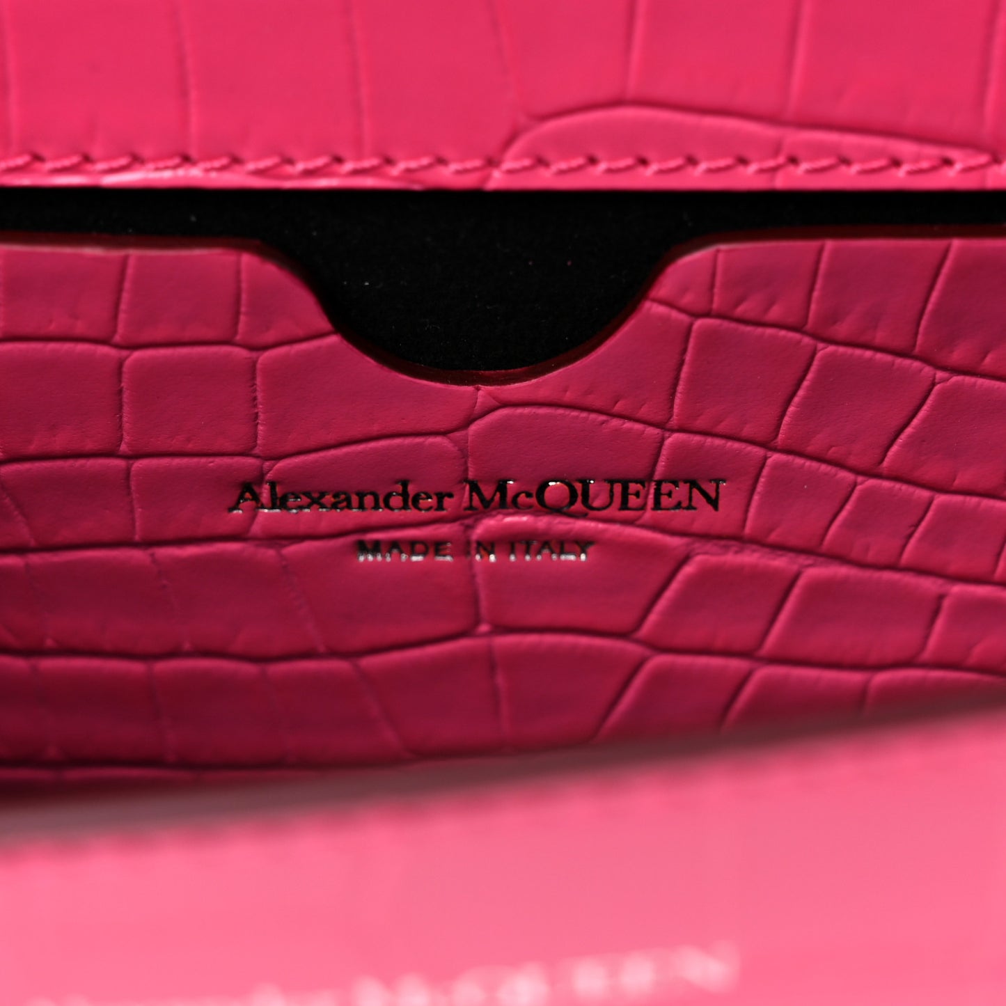 Shiny Crocodile Embossed Jeweled Satchel Peony Pink