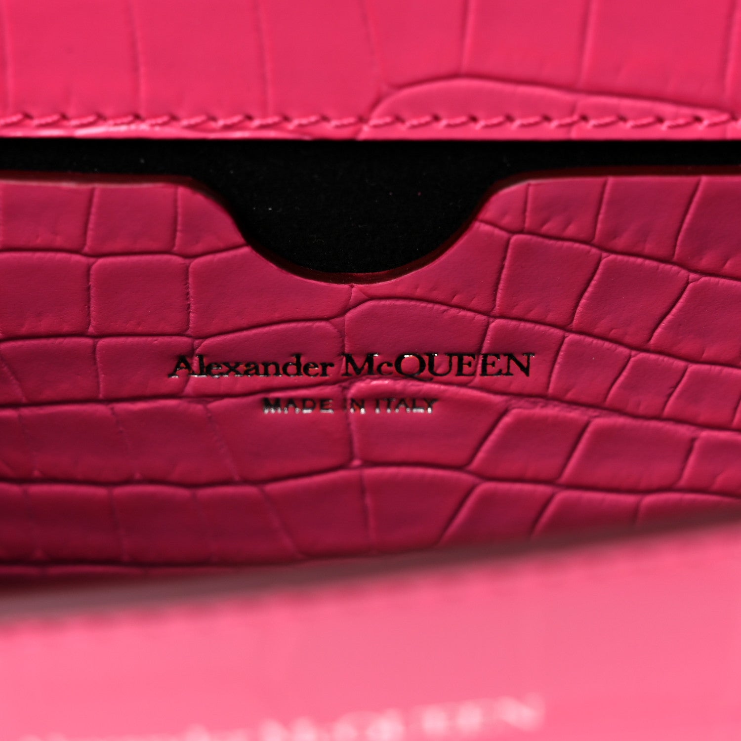 Alexander McQueen Shiny Crocodile Embossed Jeweled Satchel Peony Pink 7 of 10