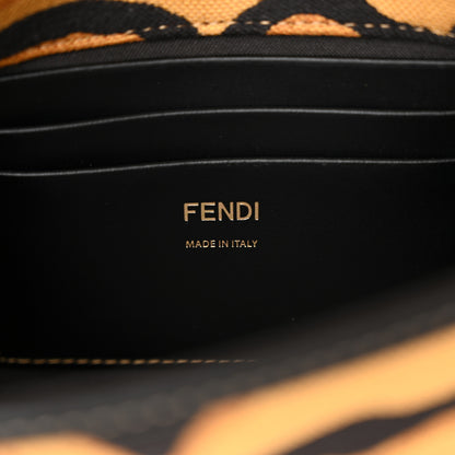 Fendi Canvas Chinese New Year Tiger Embroidered Mini Baguette Black Dark Yellow 6 of 11