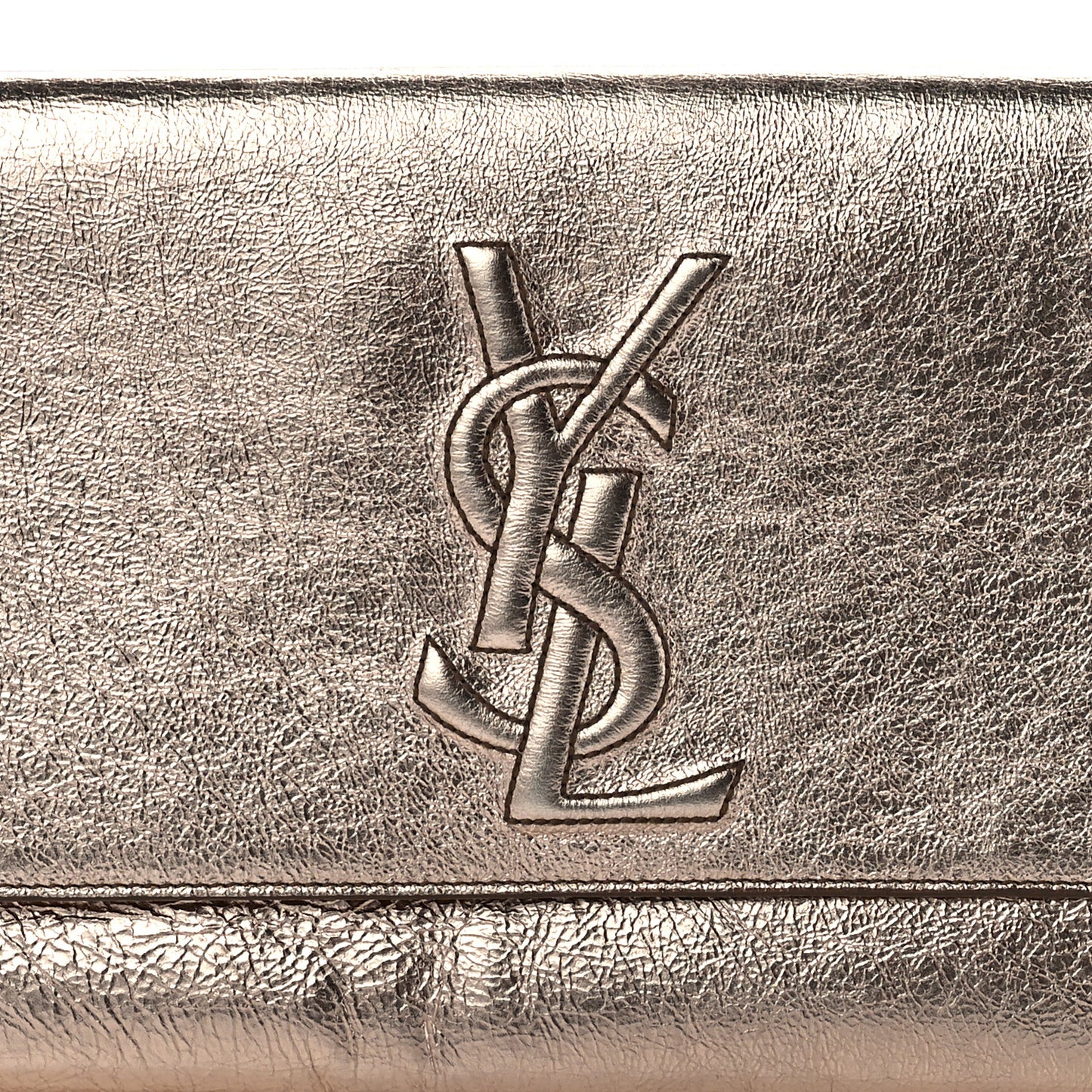 Metallic Calfskin Large Belle De Jour Clutch Rose Gold