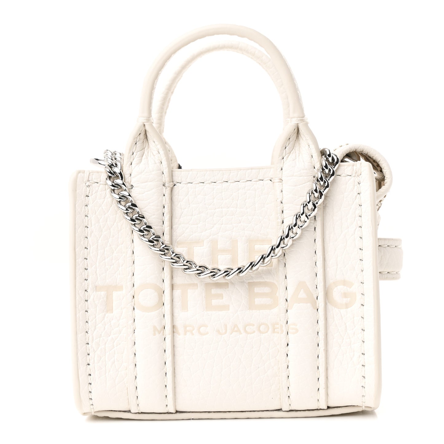 Grained Calfskin Nano The Tote Bag Crossbody Cotton
