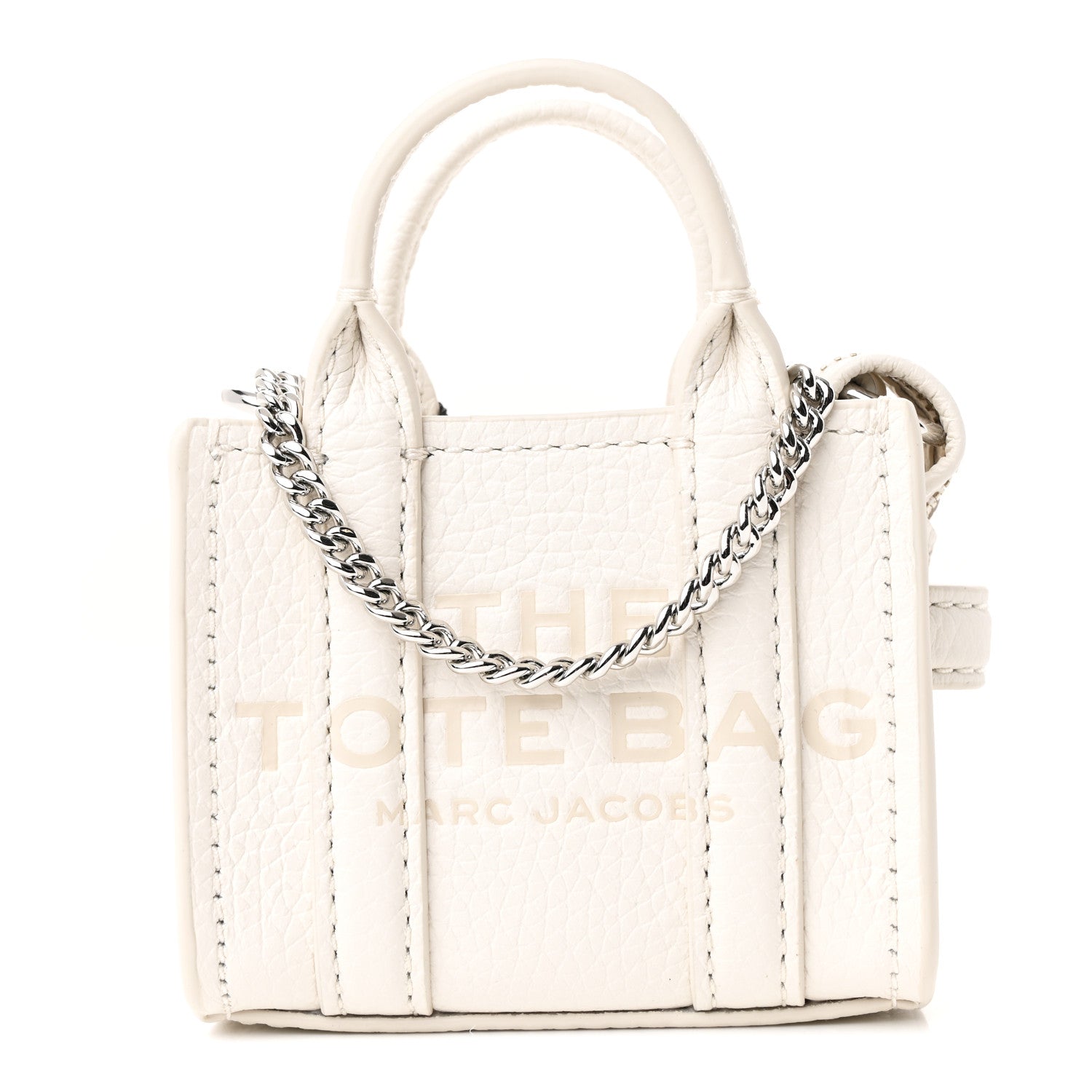 Marc Jacobs Grained Calfskin Nano The Tote Bag Crossbody Cotton 1 of 10