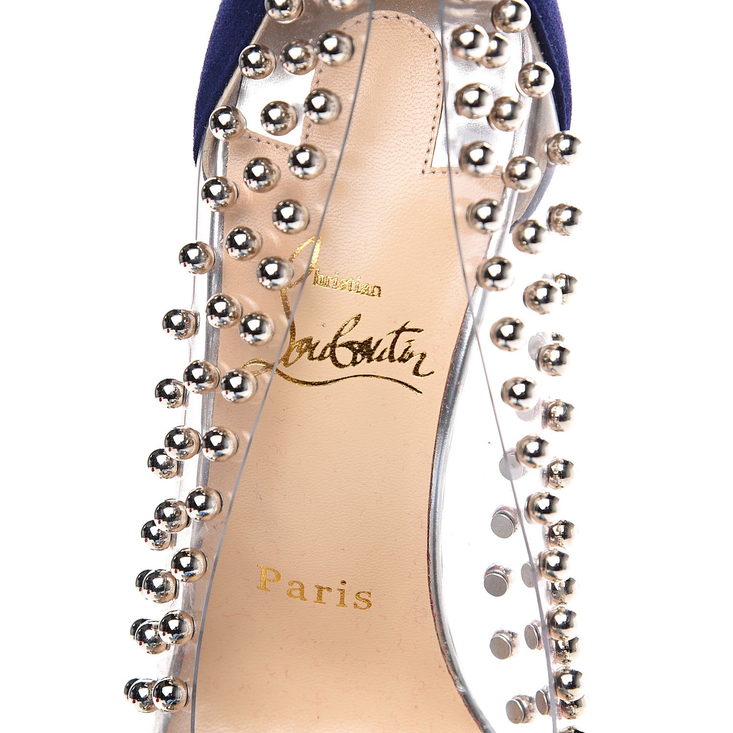 Suede Patent Studded Bille et Boule 100 Pumps 38 Navy