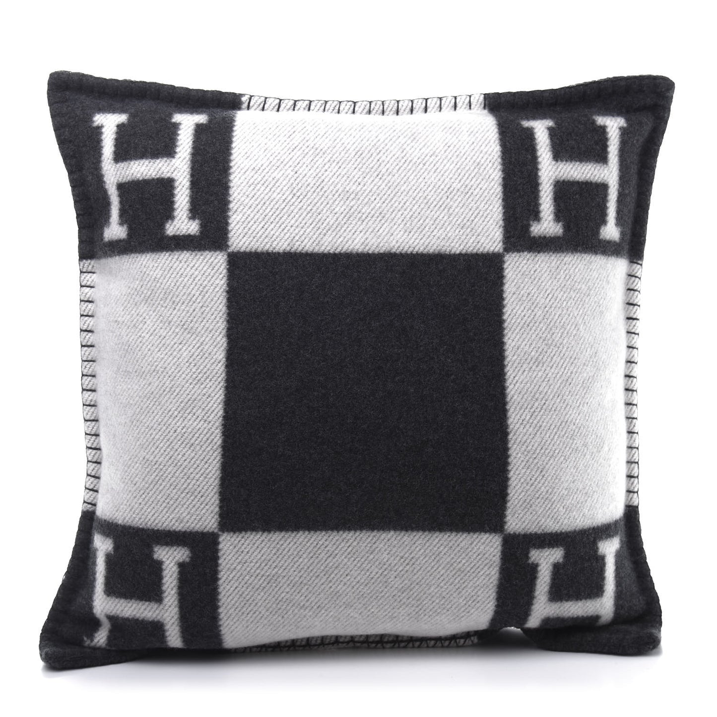 Wool Cashmere Avalon Pillow PM Ecru Gris Fonce