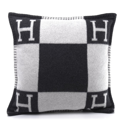 Hermes Wool Cashmere Avalon Pillow PM Ecru Gris Fonce 1 of 7