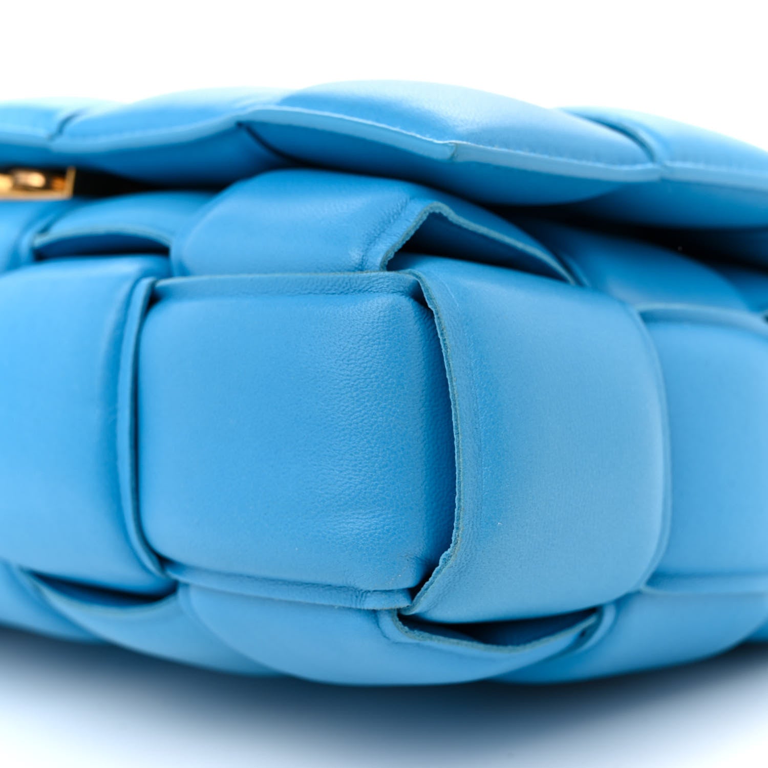 Bottega Veneta Lambskin Maxi Intrecciato Padded Chain Cassette Crossbody Bag Swimming Pool 10 of 12