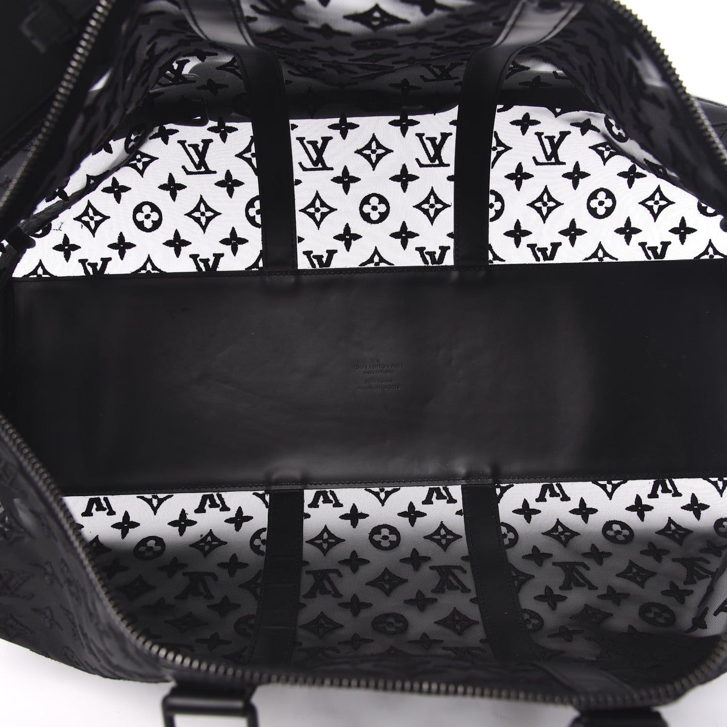 Monogram See Through Keepall Bandouliere 50 Black