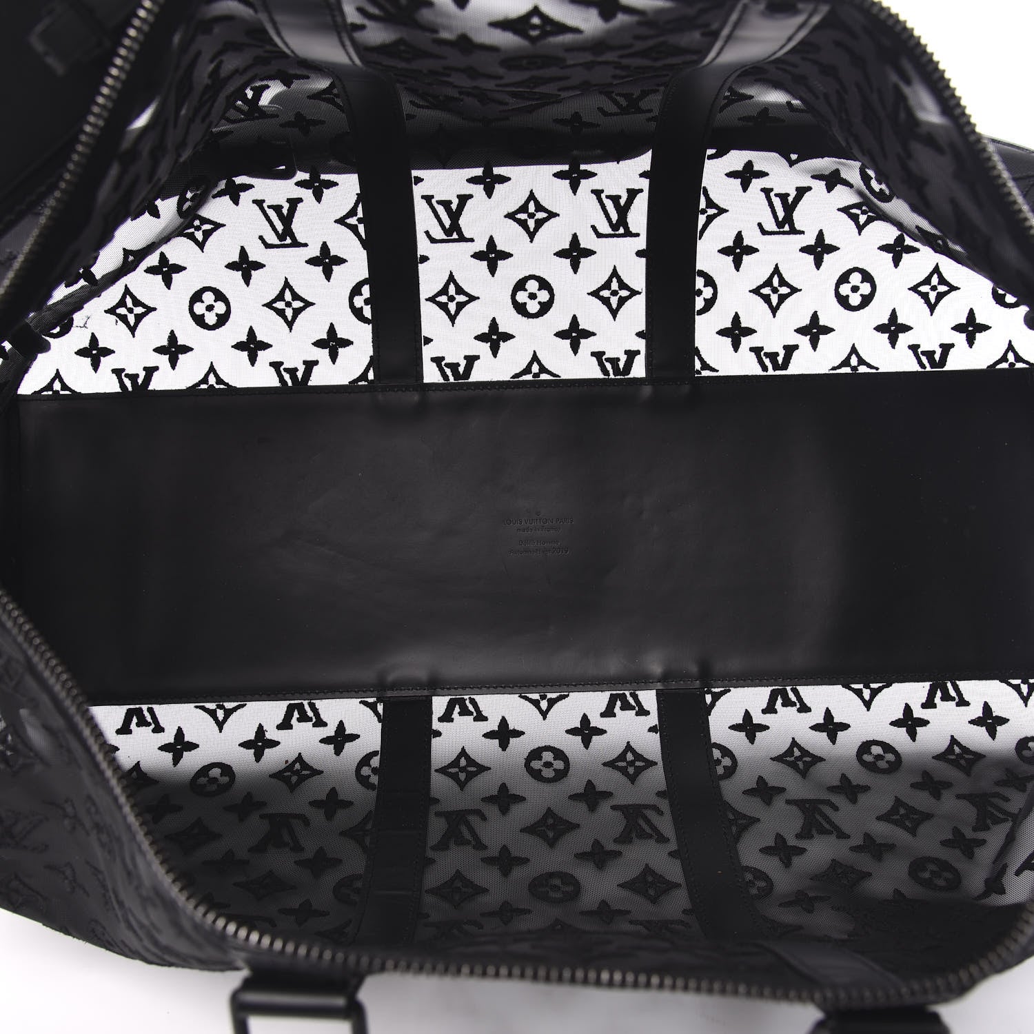 Louis Vuitton Monogram See Through Keepall Bandouliere 50 Black 4 of 11