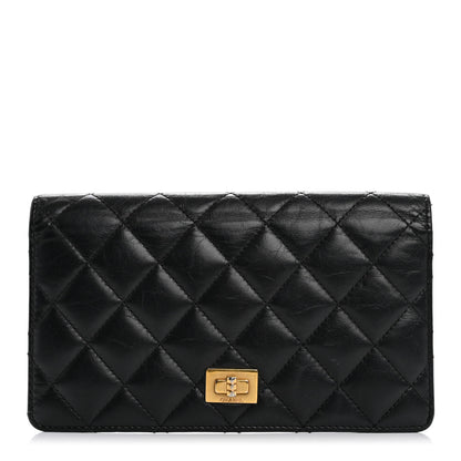 Chanel Aged Calfskin Quilted Reissue Yen Wallet Black 1 of 11