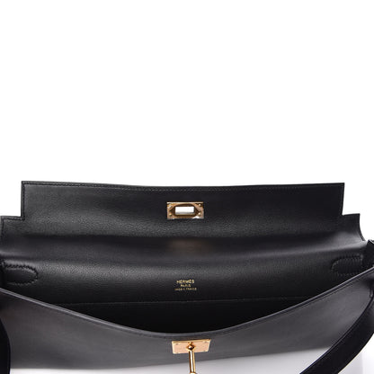 Hermes Swift Kelly Cut Clutch Pochette Black 12 of 28