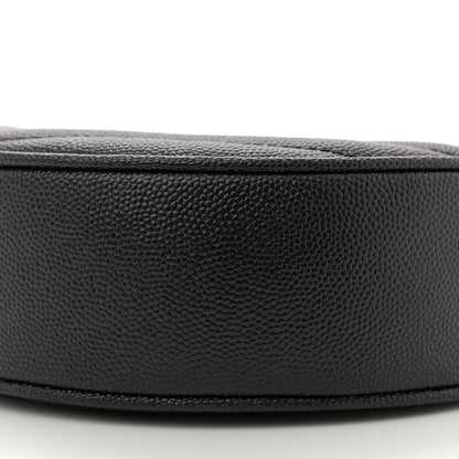 Saint Laurent Grain De Poudre Matelasse Chevron Quilted Round Vinyle Camera Bag Black 10 of 11