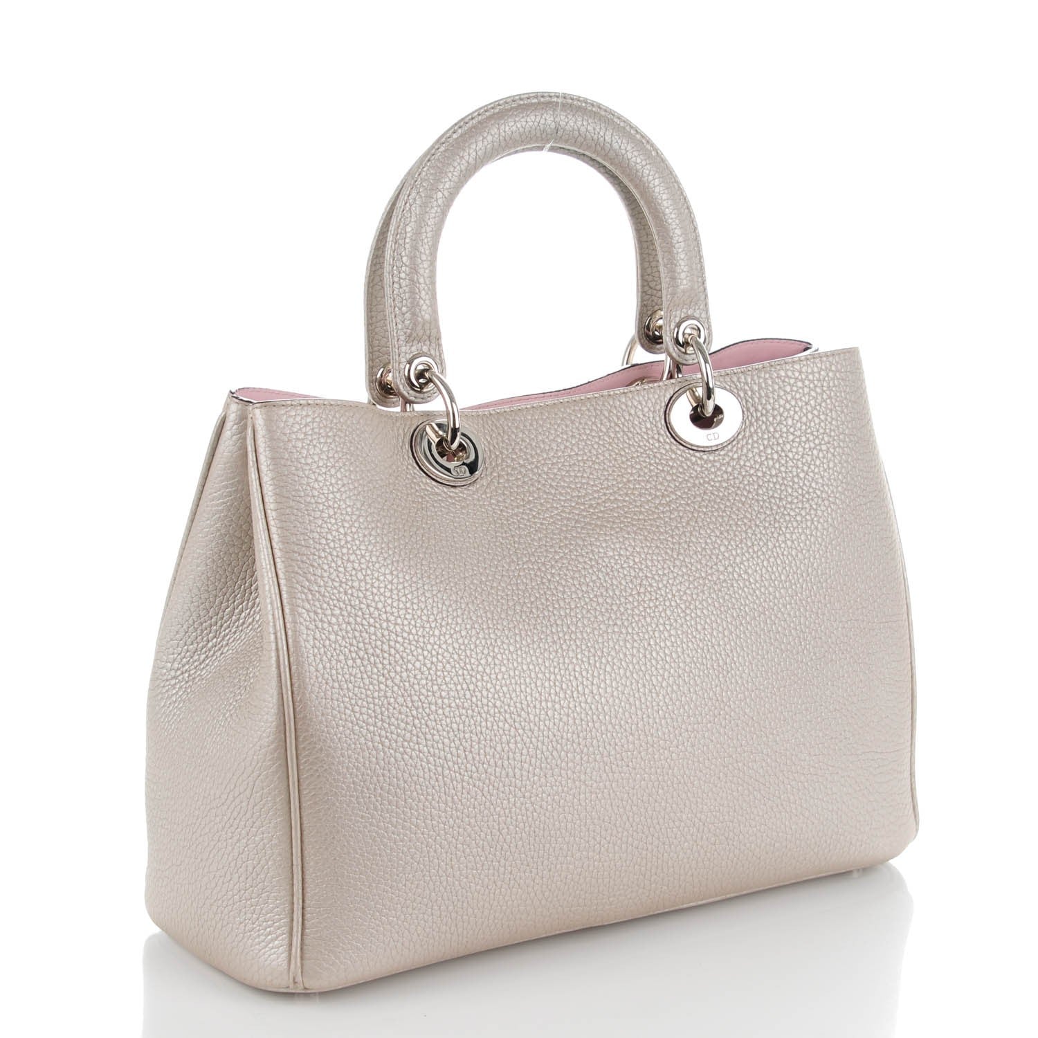 Christian Dior Metallic Bullcalf Medium Diorissimo Bag Champagne 3 of 7