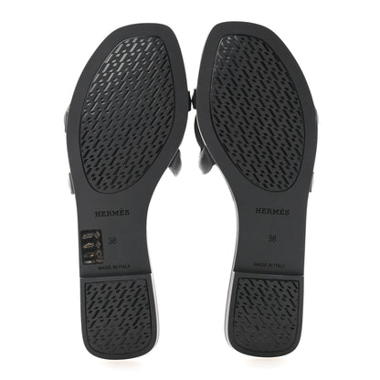 Hermes Rubber Aloha Sandals 38 Black 5 of 9