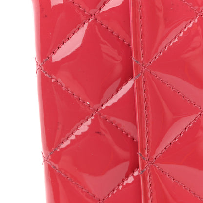 Chanel Patent Quilted Large Gusset Flap Wallet Pink 9 of 11