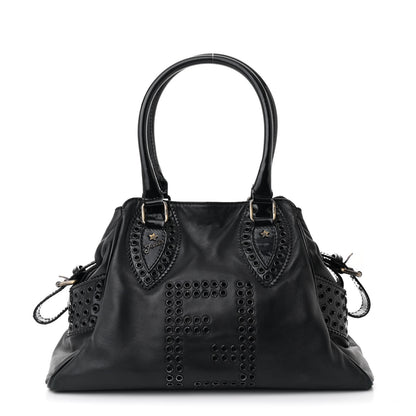 Fendi Nappa Patent Perforated Small Bag De Jour Black 1 of 10