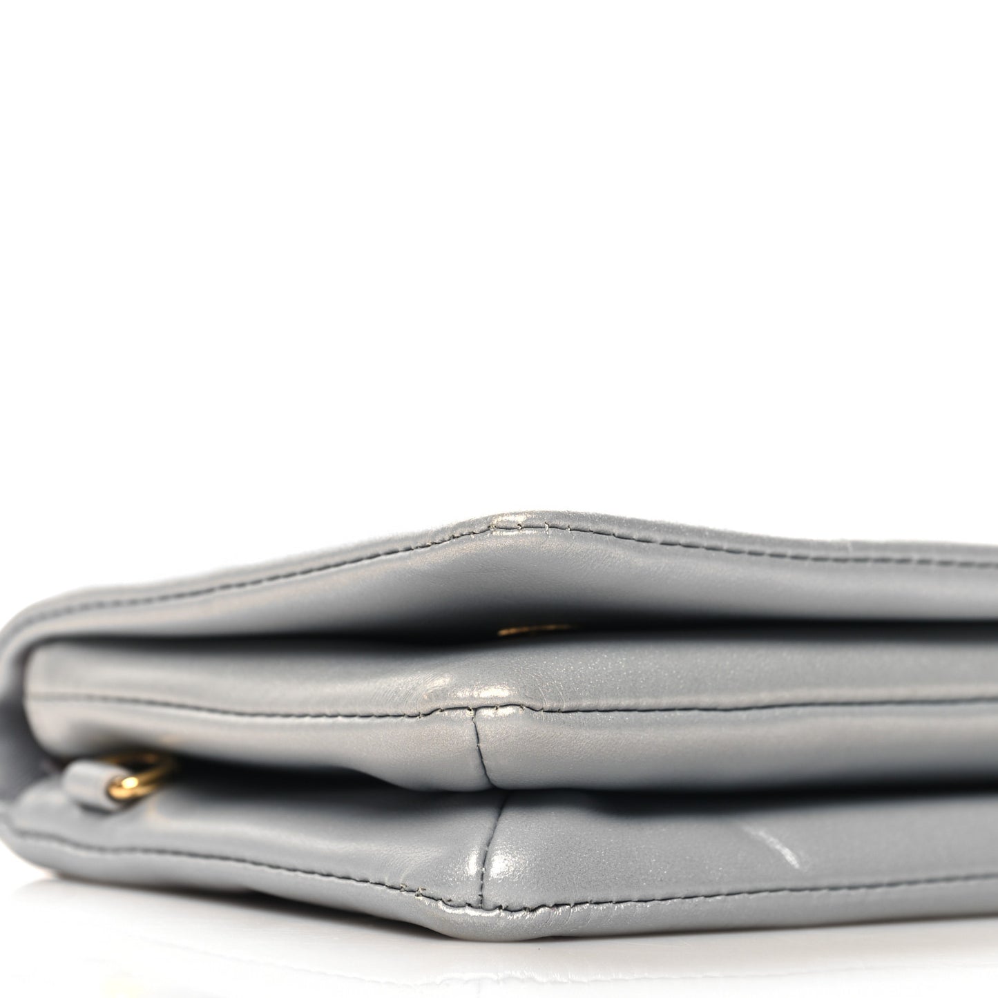 Metallic Lambskin Embossed Monogram Pochette Coussin Silver