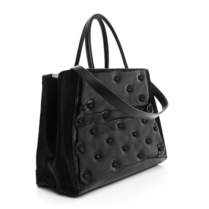 Fendi Patent Calf Hair Studded Regular 2Jours Tote Black 3 of 13
