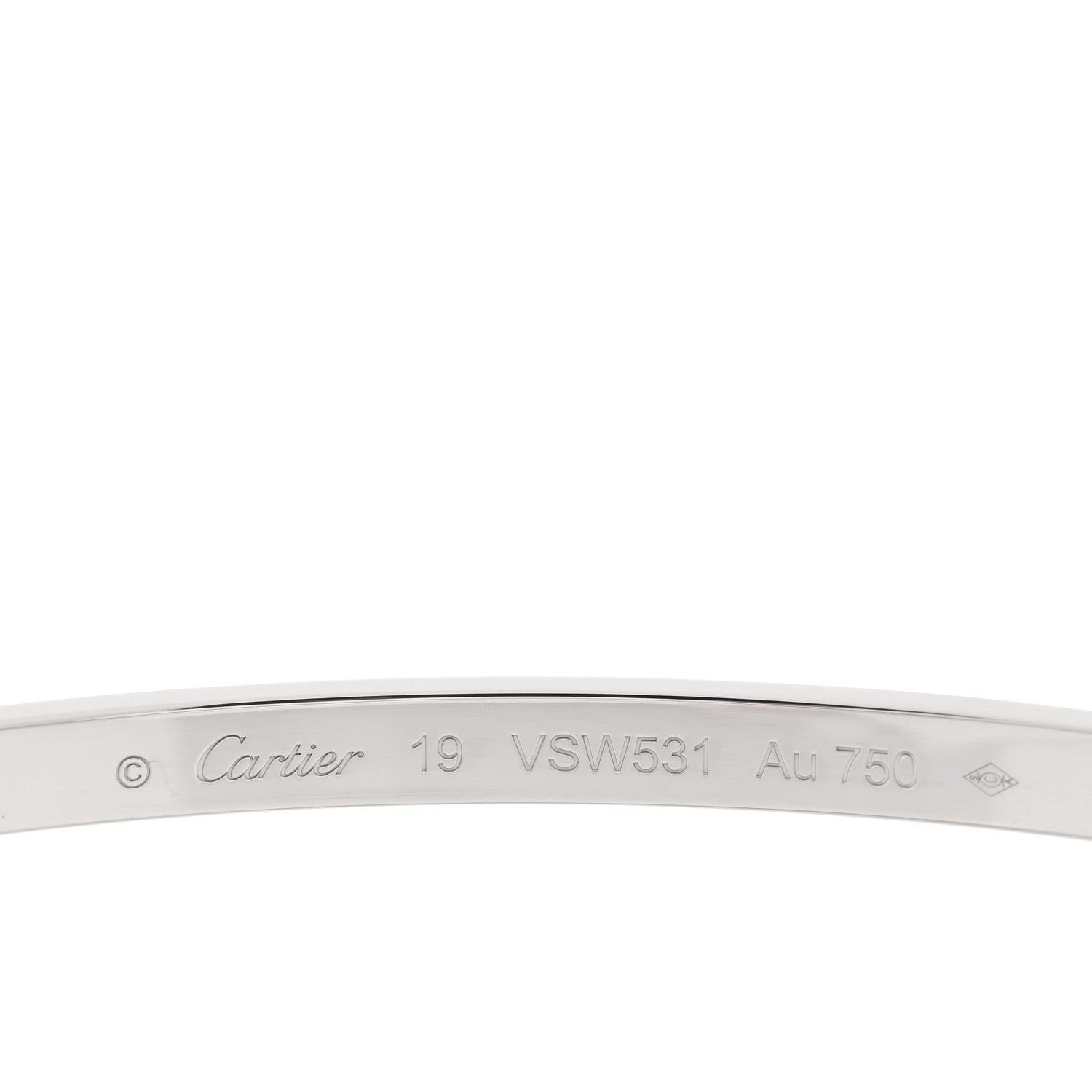 Cartier 18K White Gold Small LOVE Bracelet 19 3 of 4