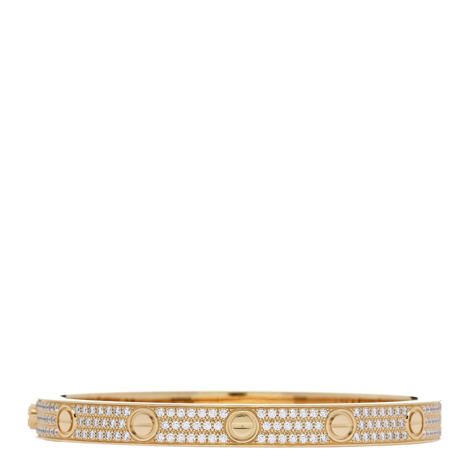 Cartier 18K Yellow Gold Diamond LOVE Paved Bracelet 18 1 of 8
