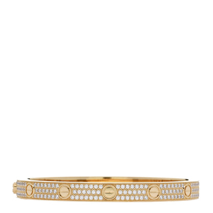 Cartier 18K Yellow Gold Diamond LOVE Paved Bracelet 18 1 of 8