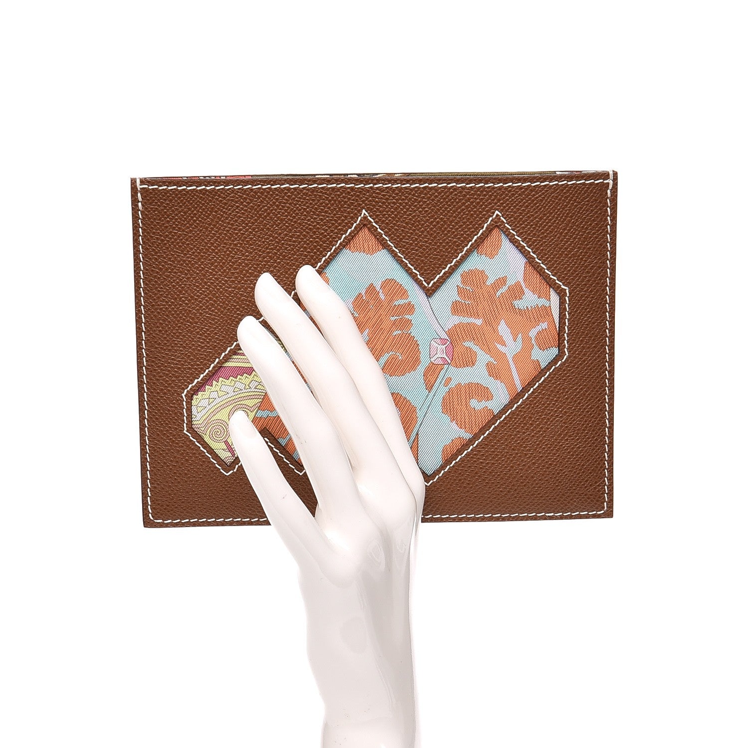 Hermes Epsom Petit H Heart Passport Holder Gold 2 of 6