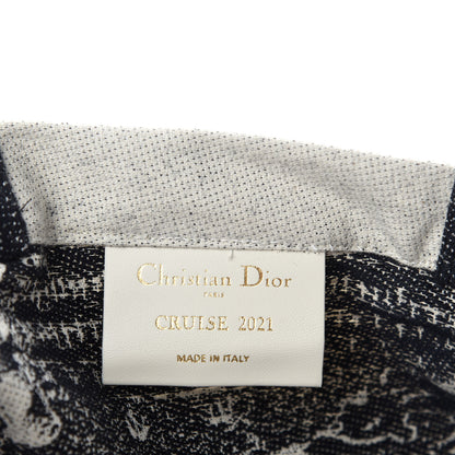 Christian Dior Canvas Print Cruise Tote Ivory Black 8 of 9