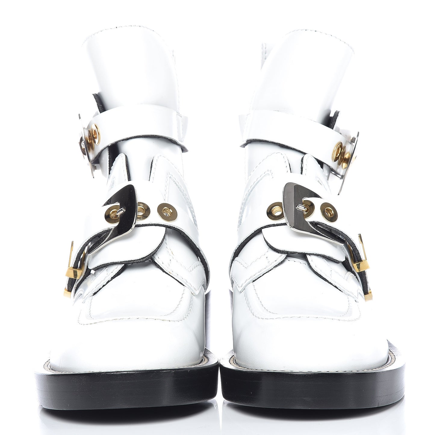 Brushed Calfskin Ceinture Ankle Boots 36 White