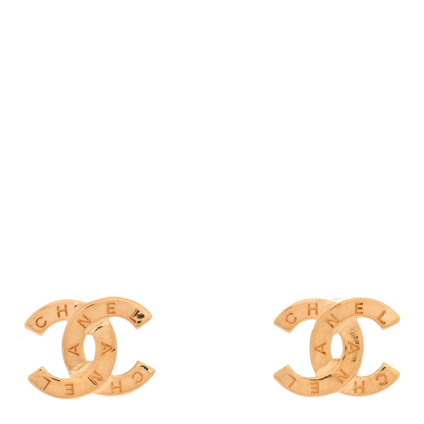 Metal CC Mini Stud Earrings Gold