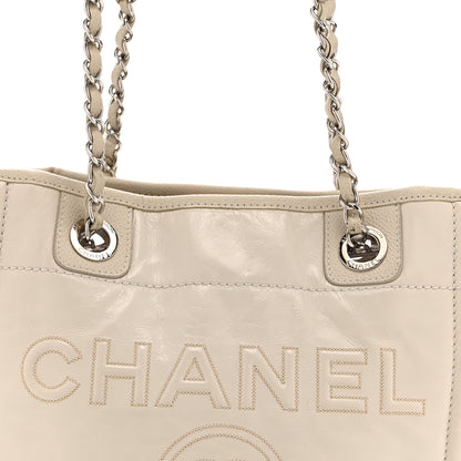 Chanel Glazed Calfskin Mini Deauville Tote White 8 of 10